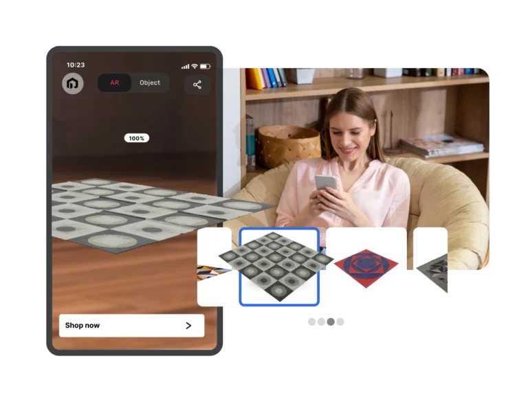 Let people explore your carpets in real rooms